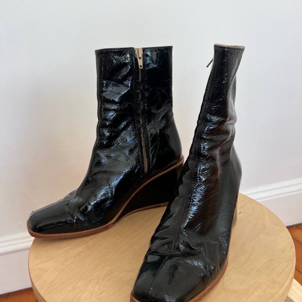 Black Patent Leather Paloma Wool Ankle Boots - Picture 5 of 7